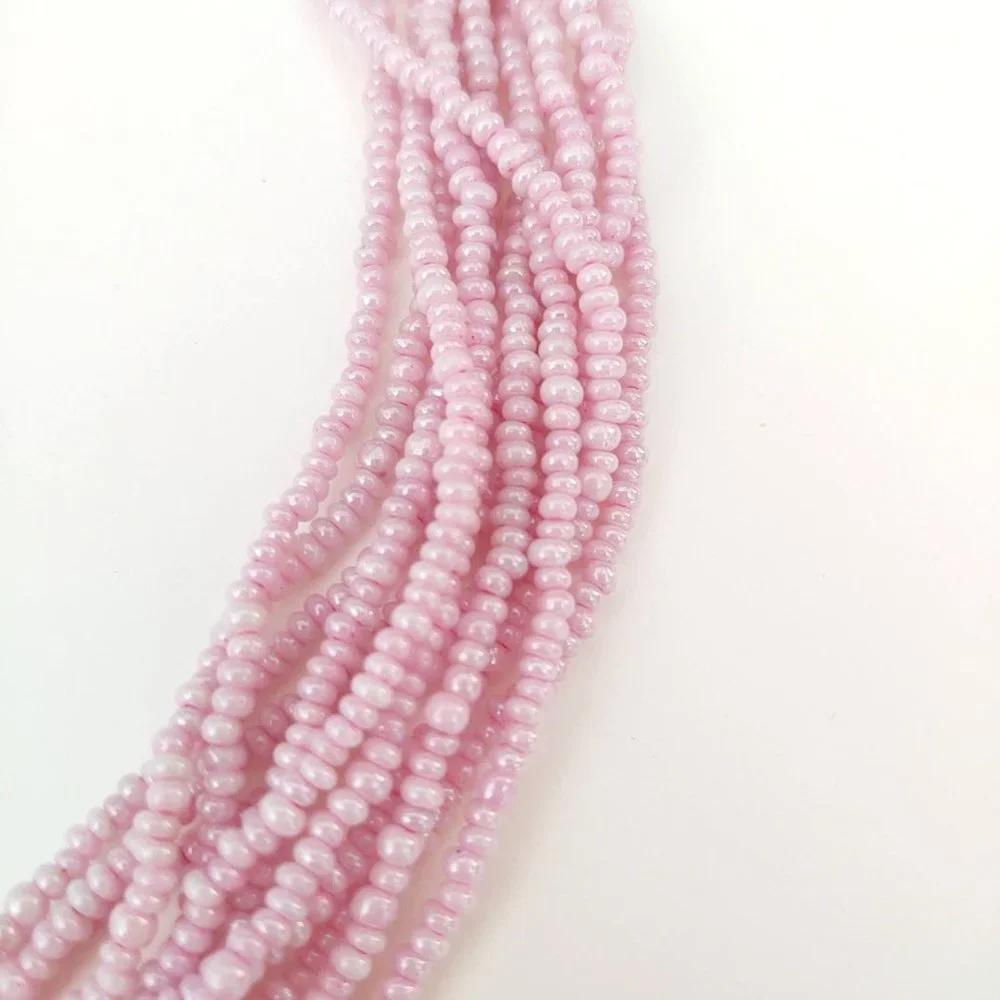 Ballet pink multi strand seed bead necklace
